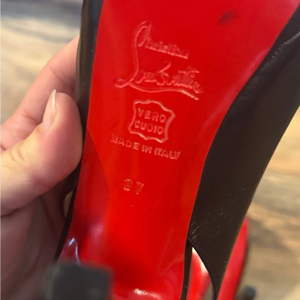 NIB Christian Louboutin Catenita 120mm Peep-Toe Slingback size 37 EU/6.5-7 - Picture 7 of 12
